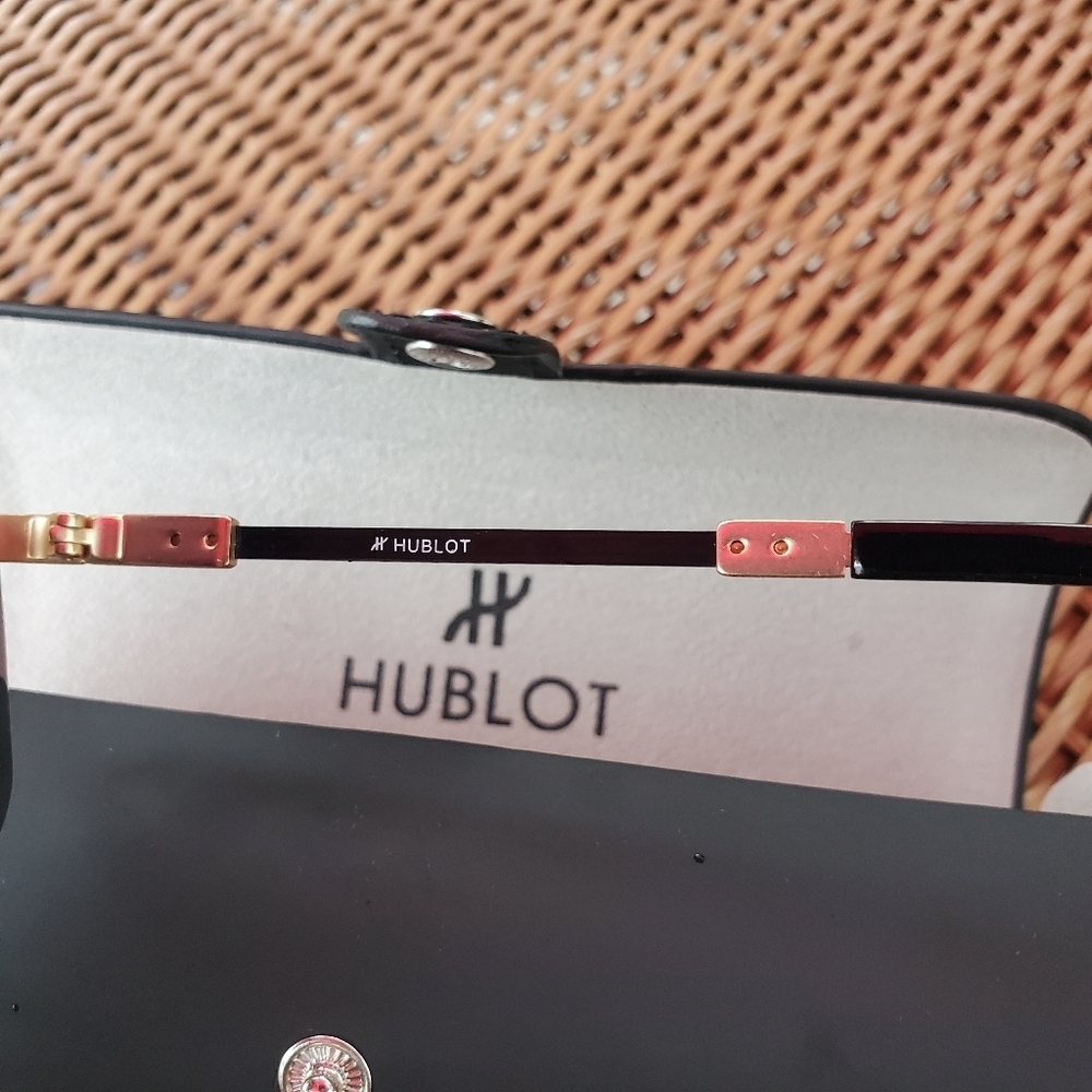 Hublot Tech Shield Sunglasses H006 Gold/Bue in Pristine Condition With CASE - Picture 7 of 12
